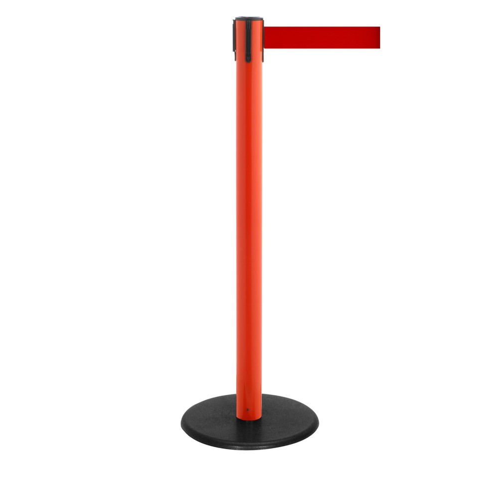 Productafbeelding nr. 1: Afzetpaal met lint RS-GUIDESYSTEMS®, gietijzeren bodemplaat, lintbreedte 50 mm, rood, rood, 4,0 m