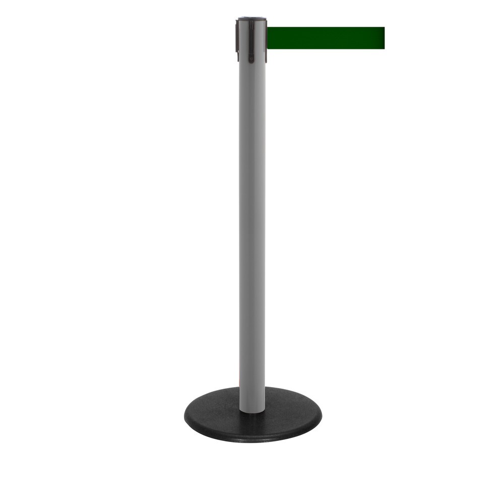 Productafbeelding nr. 1: Afzetpaal met lint RS-GUIDESYSTEMS®, gietijzeren bodemplaat, lintbreedte 50 mm, antraciet, donkergroen, 4,0 m