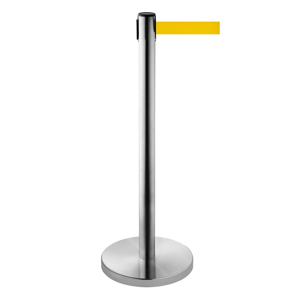 Productafbeelding nr. 1: Afzetpaal met lint RS-GUIDESYSTEMS®, roestvrij staal, lintbreedte 50 mm, geel, 4,0 m