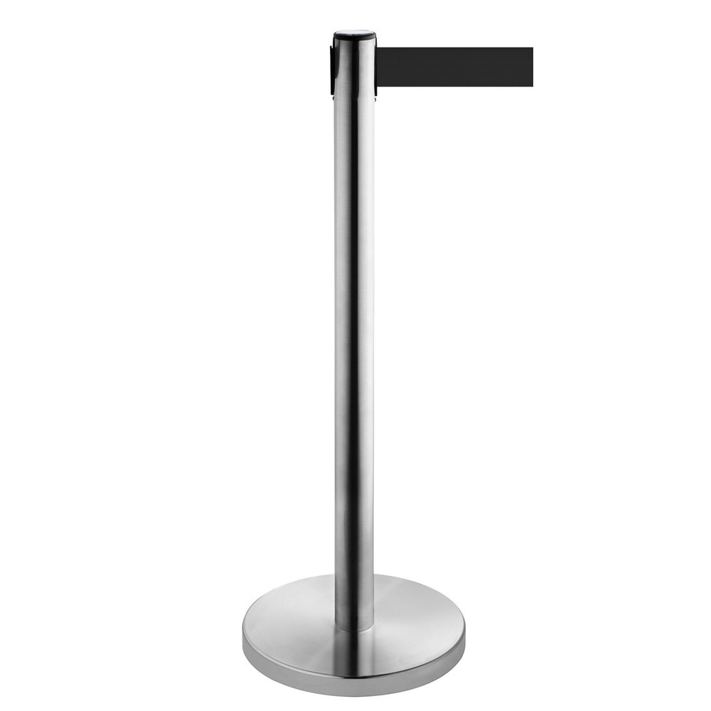 Productafbeelding nr. 1: Afzetpaal met lint RS-GUIDESYSTEMS®, roestvrij staal, lintbreedte 50 mm, zwart, 4,0 m