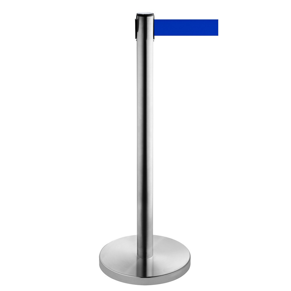 Productafbeelding nr. 1: Afzetpaal met lint RS-GUIDESYSTEMS®, roestvrij staal, lintbreedte 50 mm, blauw, 2,3 m