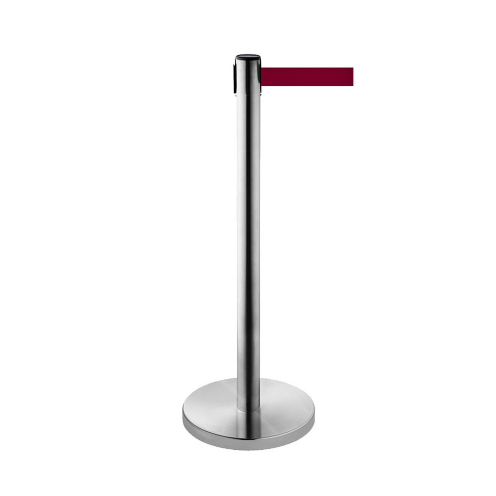 Product afbeelding: Afzetpaal met lint RS-GUIDESYSTEMS®, roestvrij staal, lintbreedte 50 mm, bourgogne, 2,3 m