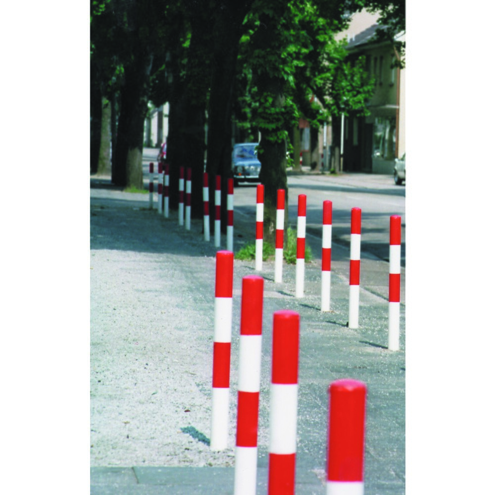 Productafbeelding nr. 3: Afzetpaal MORION, vast, ronde buis Ø 76 mm, thermisch verzinkt & gelakt, voor verankeren in beton, 1 kettingoog