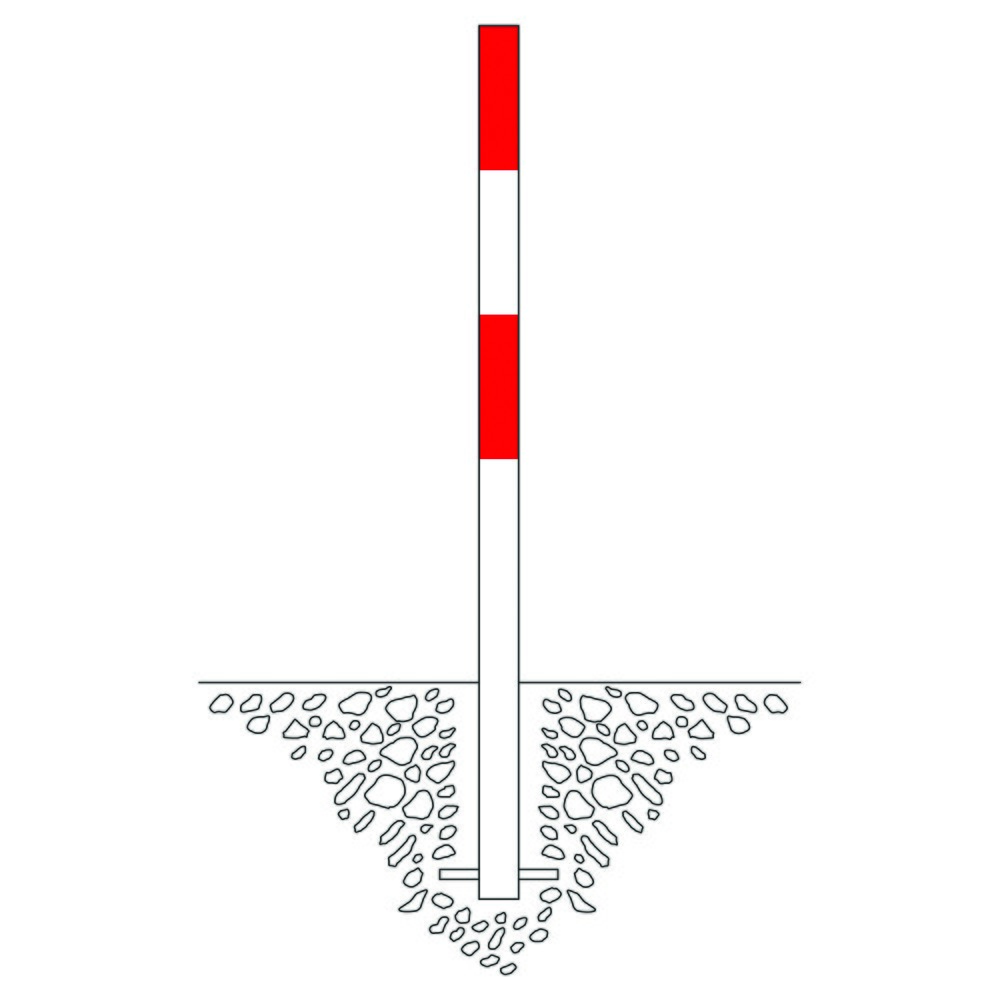 Productafbeelding nr. 2: Afzetpaal MORION, vast, ronde buis Ø 60 mm, met kunststof coating, voor verankeren in beton, zonder kettingoog