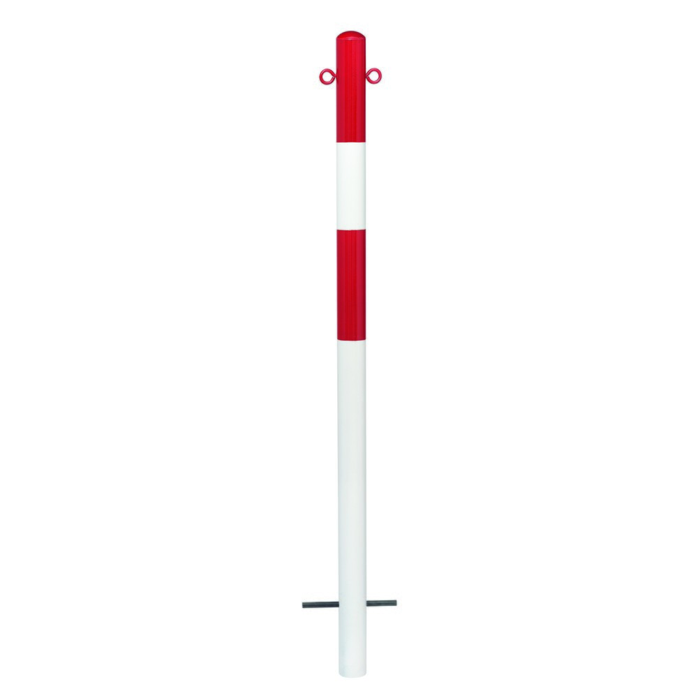 Productafbeelding nr. 1: Afzetpaal MORION, vast, ronde buis Ø 60 mm, met kunststof coating, voor verankeren in beton, 2 kettingogen