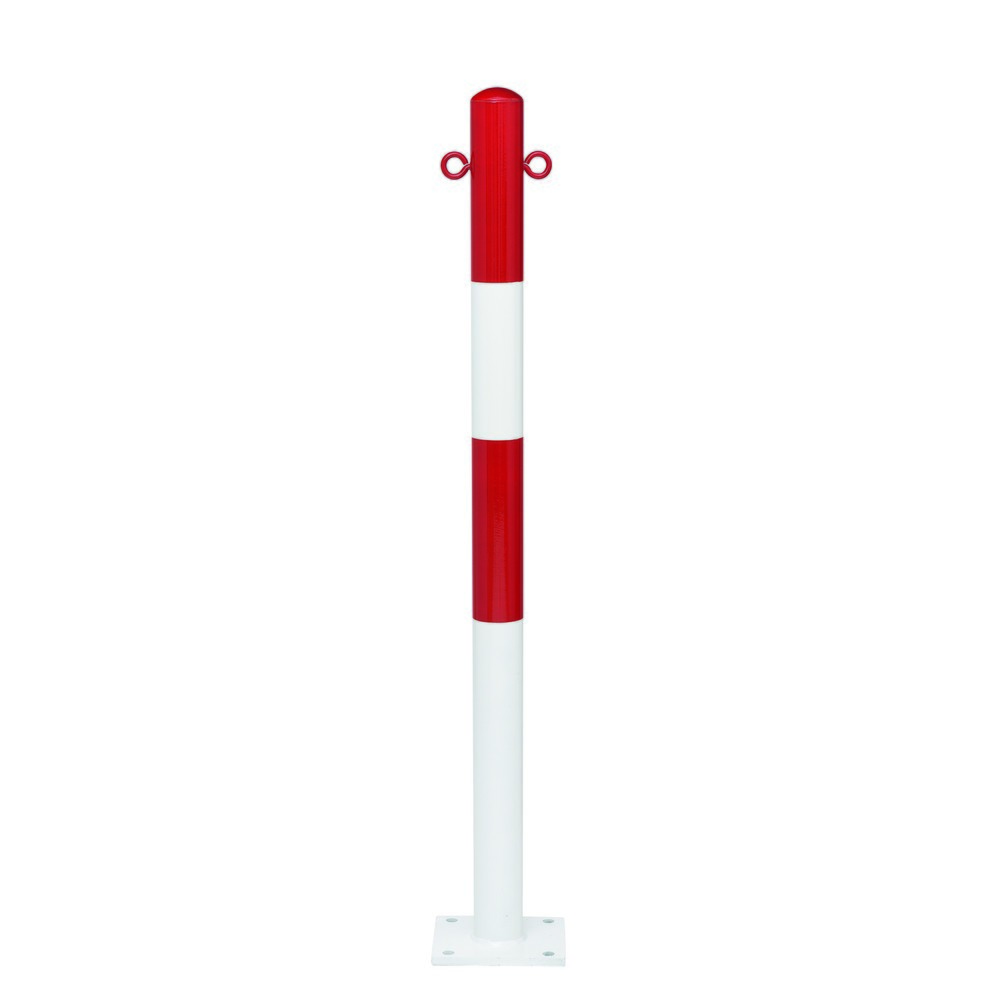 Product afbeelding: Afzetpaal MORION, vast, ronde buis Ø 60 mm, thermisch verzinkt & gelakt, voor keilboutbevestiging, 2 kettingogen