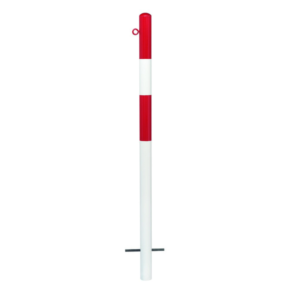 Productafbeelding nr. 1: Afzetpaal MORION, vast, ronde buis Ø 60 mm, thermisch verzinkt & gelakt, voor verankeren in beton, 1 kettingoog