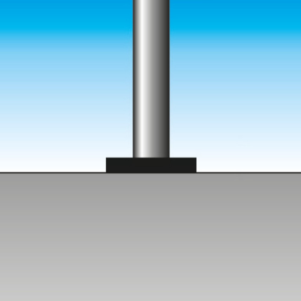 Productafbeelding nr. 2: Afzetpaal van aluminium, ronde buis, Ø 60 mm voor keilboutbevestiging, rood/wit