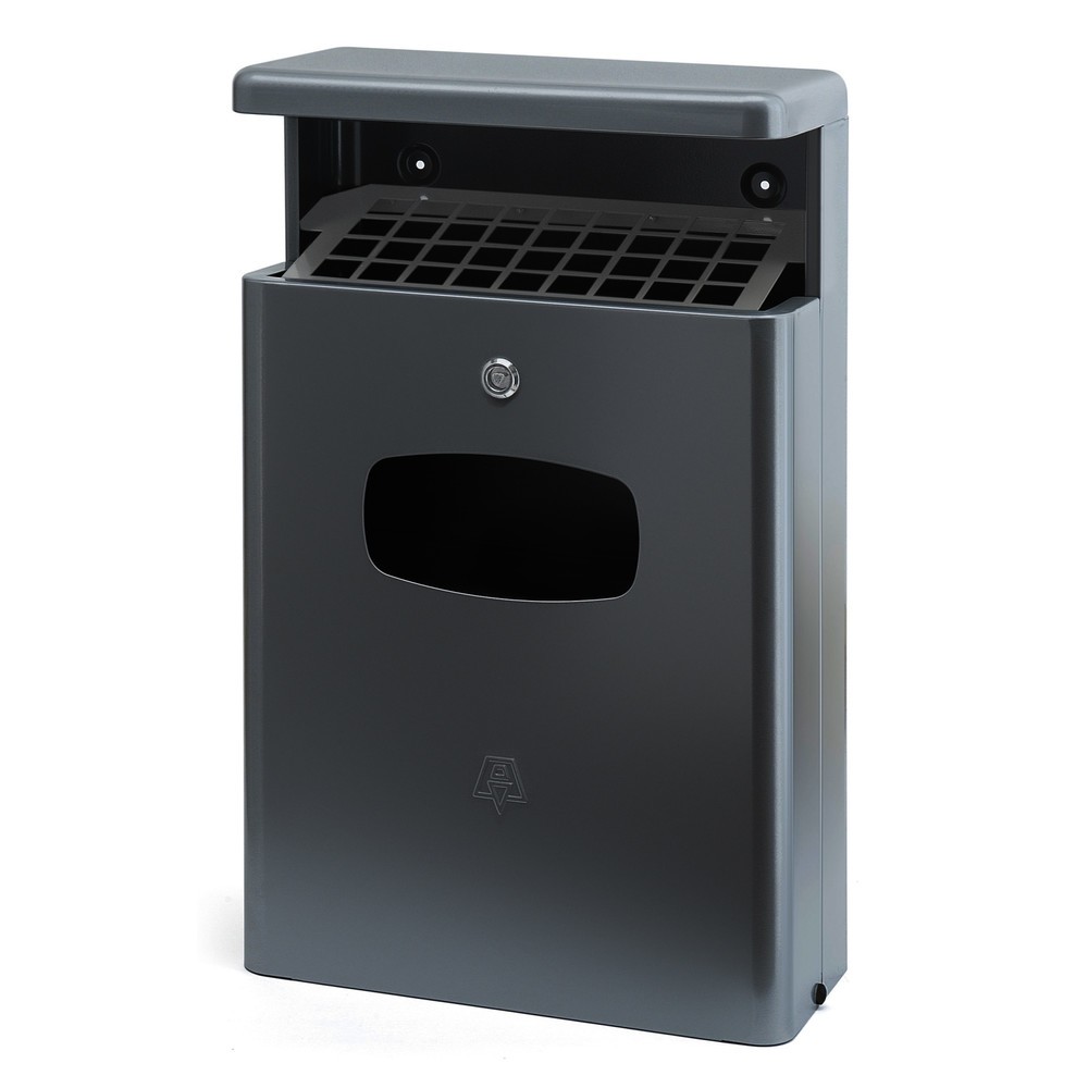 Product afbeelding: Aluminium as-/afvalbakcombinatie, 16 liter, antraciet