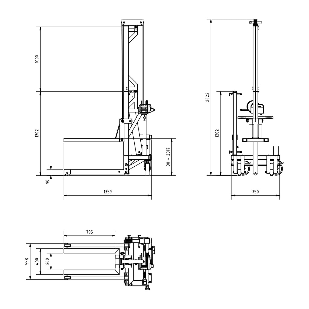Aluminium multilift SCHILLING, draagvermogen 250 kg Productafbeelding nr. 7: Aluminium multilift SCHILLING, draagvermogen 250 kg