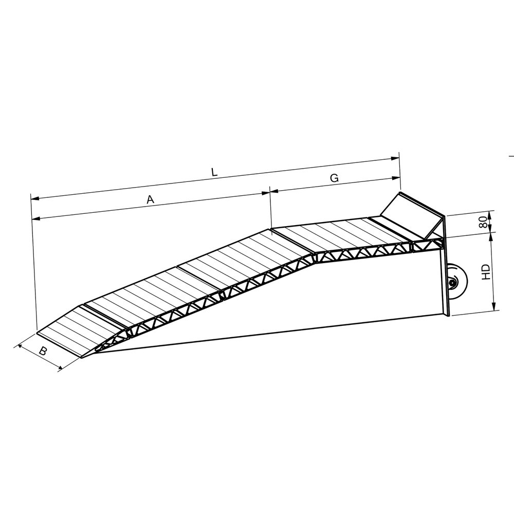 Productafbeelding nr. 3: Aluminium oprijwiggen, capaciteit 24.000 kg/paar, hxbxl 145 x 500 x 1.440 mm