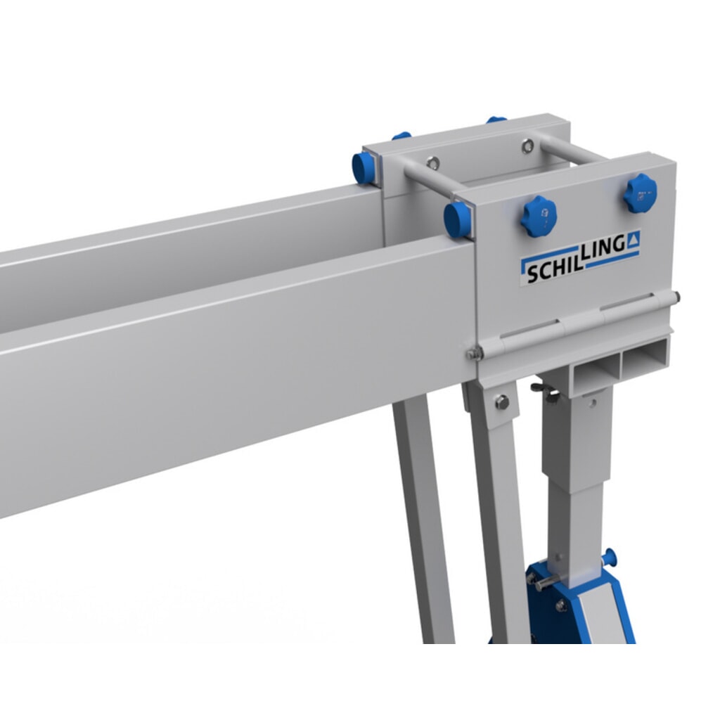 SCHILLING aluminium portaalkraan met deelbare dubbele traverse, verrijdbaar, inhaakpunt 2.044-2.444 mm, lengte 4.000 mm, draagvermogen 1.000 kg Productafbeelding nr. 5: SCHILLING aluminium portaalkraan met deelbare dubbele traverse, verrijdbaar, inhaakpunt 2.044-2.444 mm, lengte 4.000 mm, draagvermogen 1.000 kg
