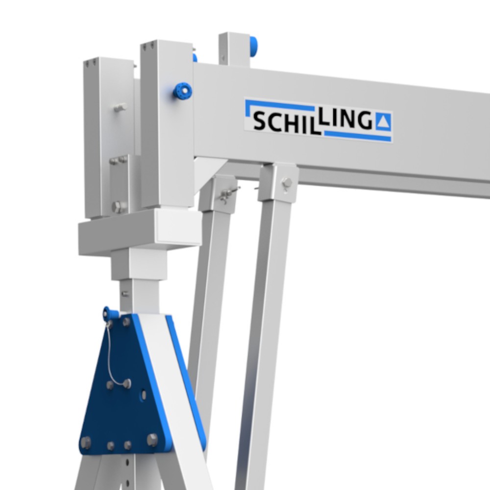 Productafbeelding nr. 6: SCHILLING aluminium portaalkraan met deelbare dubbele traverse, verrijdbaar, inhaakpunt 2.044-2.444 mm, lengte 4.000 mm, draagvermogen 1.500 kg