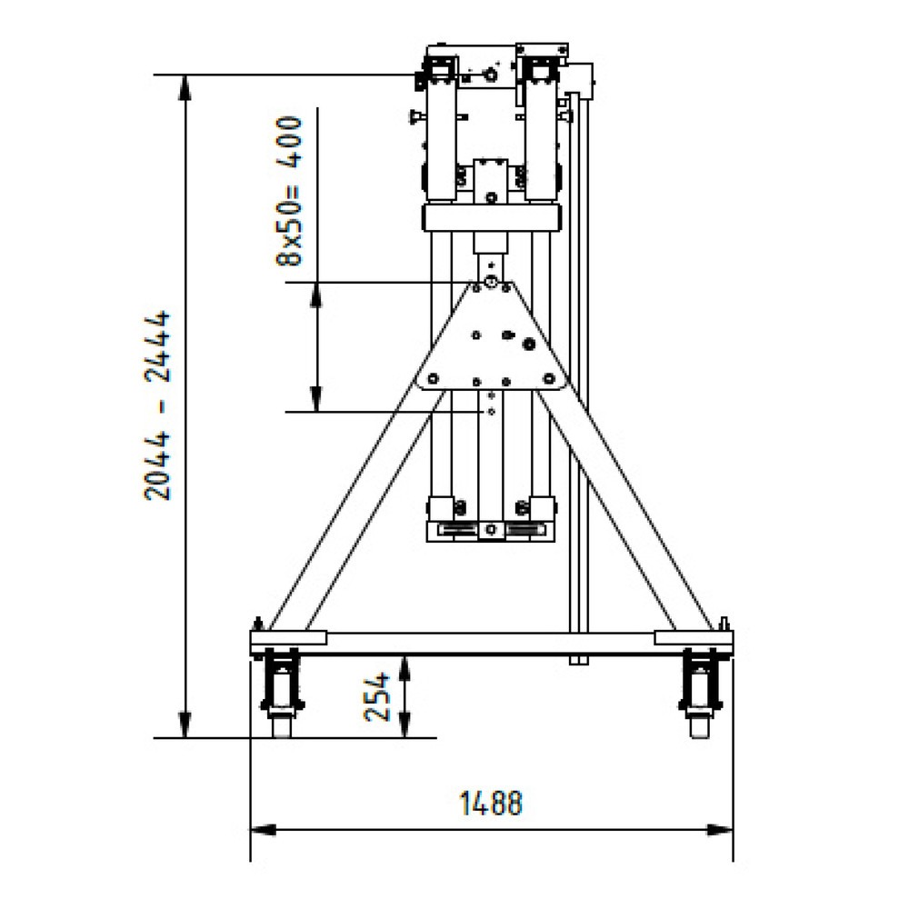 Productafbeelding nr. 7: SCHILLING aluminium portaalkraan met deelbare dubbele traverse, verrijdbaar, inhaakpunt 2.044-2.444 mm, lengte 4.000 mm, draagvermogen 1.000 kg