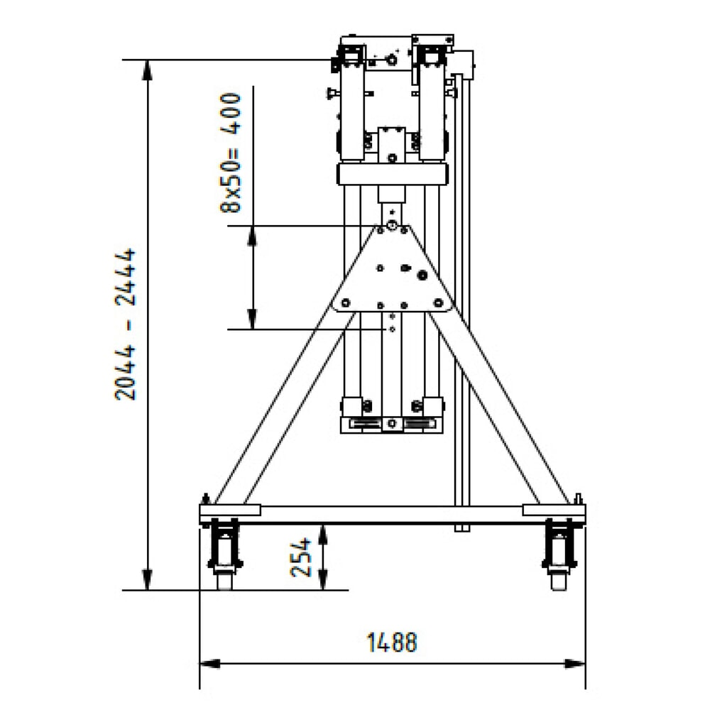 Productafbeelding nr. 2: SCHILLING aluminium portaalkraan met deelbare dubbele traverse, verrijdbaar, inhaakpunt 2.044-2.444 mm, lengte 4.000 mm, draagvermogen 1.000 kg