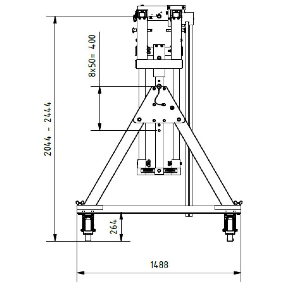Productafbeelding nr. 7: SCHILLING aluminium portaalkraan met deelbare dubbele traverse, verrijdbaar, inhaakpunt 2.044-2.444 mm, lengte 4.000 mm, draagvermogen 1.500 kg