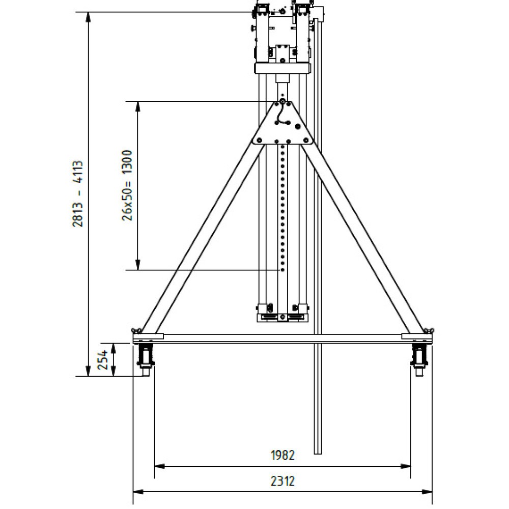 Productafbeelding nr. 8: SCHILLING aluminium portaalkraan met deelbare dubbele traverse, verrijdbaar, inhaakpunt 2.813-4.113 mm, lengte 4.000 mm, draagvermogen 1.000 kg