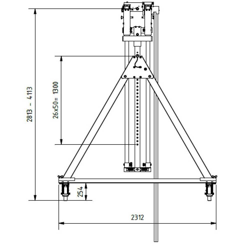 Productafbeelding nr. 8: SCHILLING aluminium portaalkraan met deelbare dubbele traverse, verrijdbaar, inhaakpunt 2.813-4.113 mm, lengte 4.000 mm, draagvermogen 1.500 kg