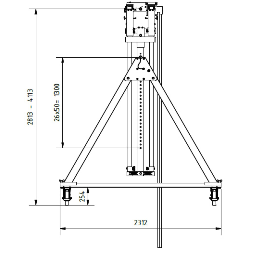 SCHILLING aluminium portaalkraan met deelbare dubbele traverse, verrijdbaar, inhaakpunt 2.813-4.113 mm, lengte 4.000 mm, draagvermogen 1.500 kg Productafbeelding nr. 3: SCHILLING aluminium portaalkraan met deelbare dubbele traverse, verrijdbaar, inhaakpunt 2.813-4.113 mm, lengte 4.000 mm, draagvermogen 1.500 kg