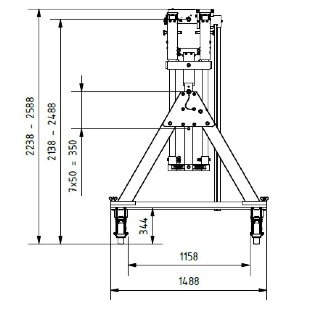 Productafbeelding nr. 8: SCHILLING aluminium portaalkraan met deelbare dubbele traverse, verrijdbaar, inhaakpunt 2.138-2.488 mm, lengte 4.000 mm, draagvermogen 2.000 kg