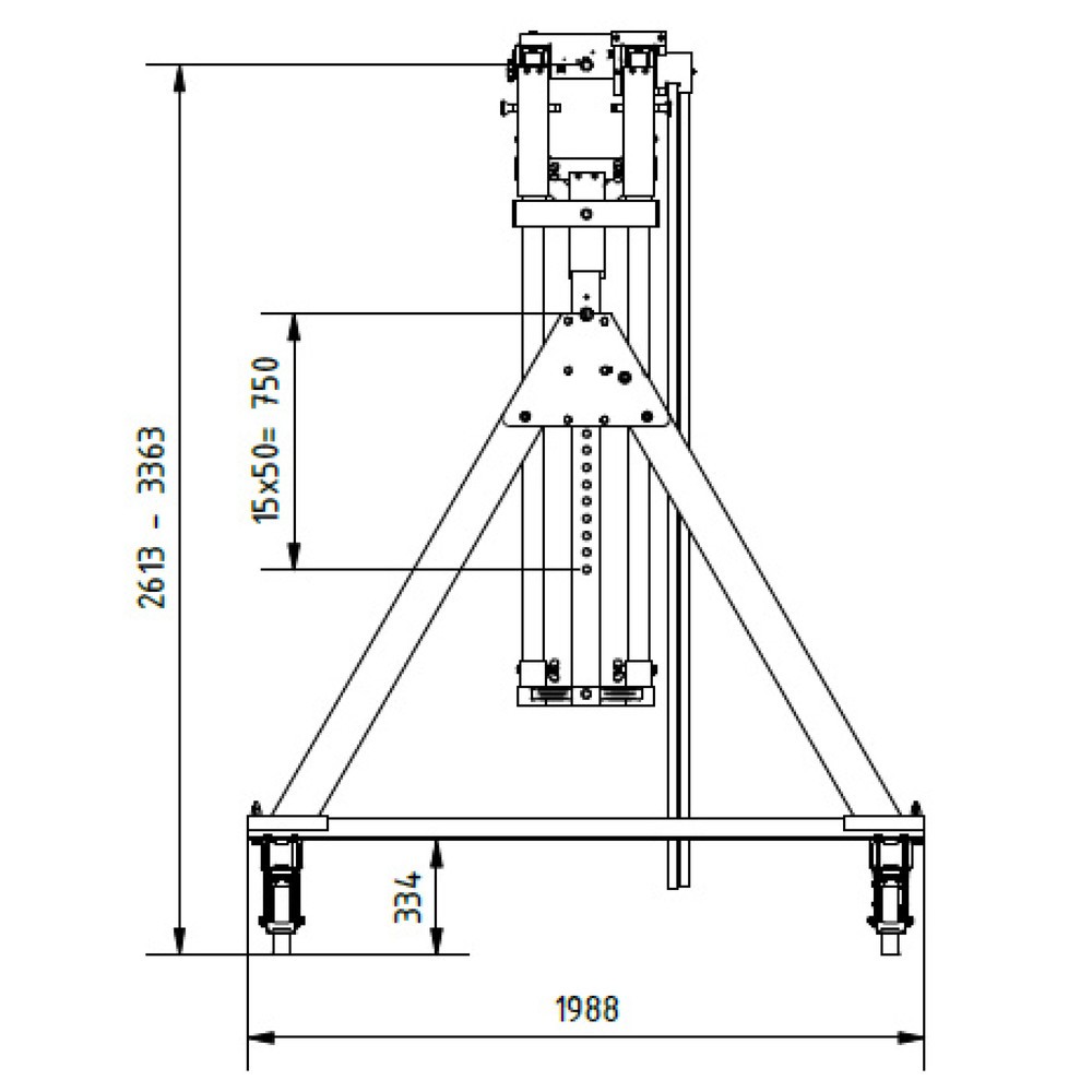 Productafbeelding nr. 8: SCHILLING aluminium portaalkraan met deelbare dubbele traverse, verrijdbaar, inhaakpunt 2.613-3.363 mm, lengte 4.000 mm, draagvermogen 3.000 kg