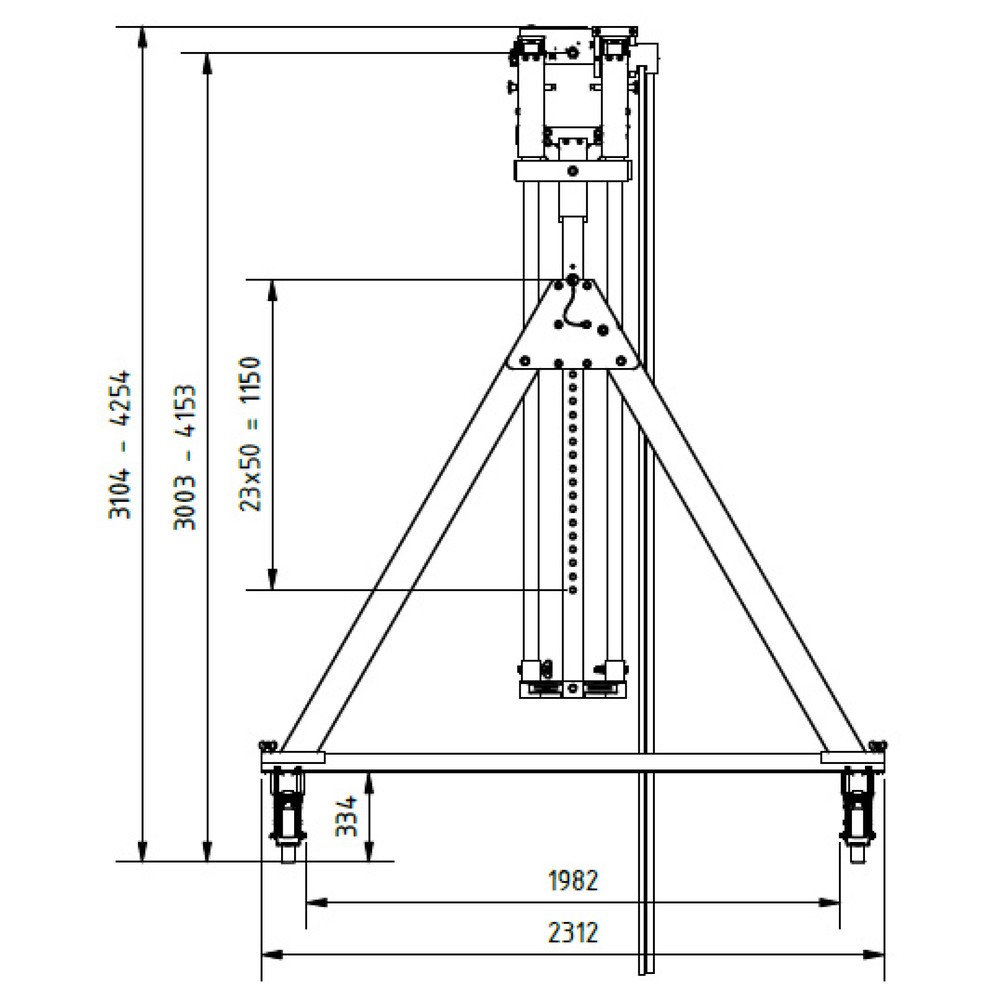 Productafbeelding nr. 8: SCHILLING aluminium portaalkraan met deelbare dubbele traverse, verrijdbaar, inhaakpunt 3.003-4.153 mm, lengte 4.000 mm, draagvermogen 2.000 kg