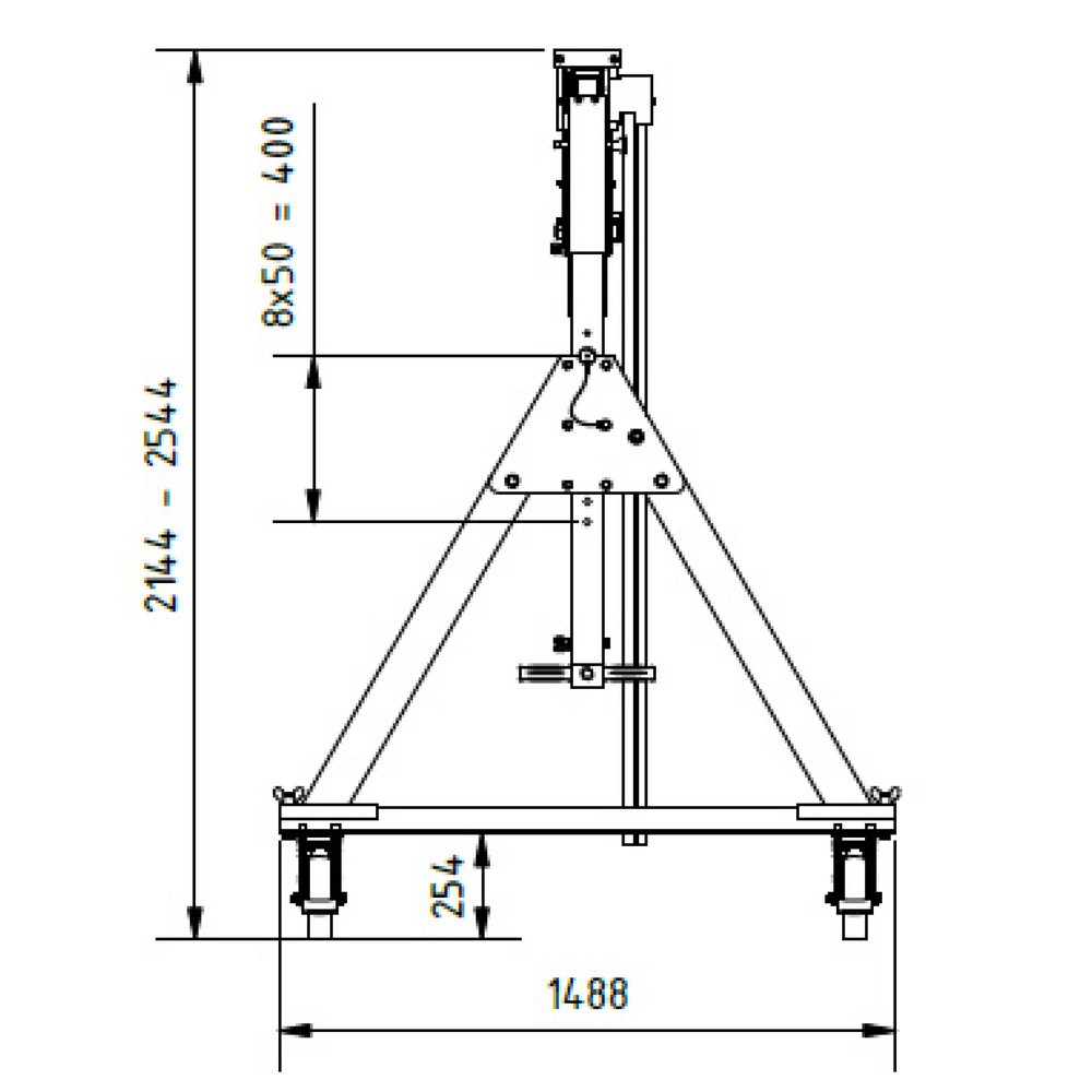 Productafbeelding nr. 4: Aluminium portaalkraan met scheidbare drager, beweegbaar, bevestigingspunt 1.699-2.099 mm, lengte 4.000 mm, laadcapaciteit 1.000 kg