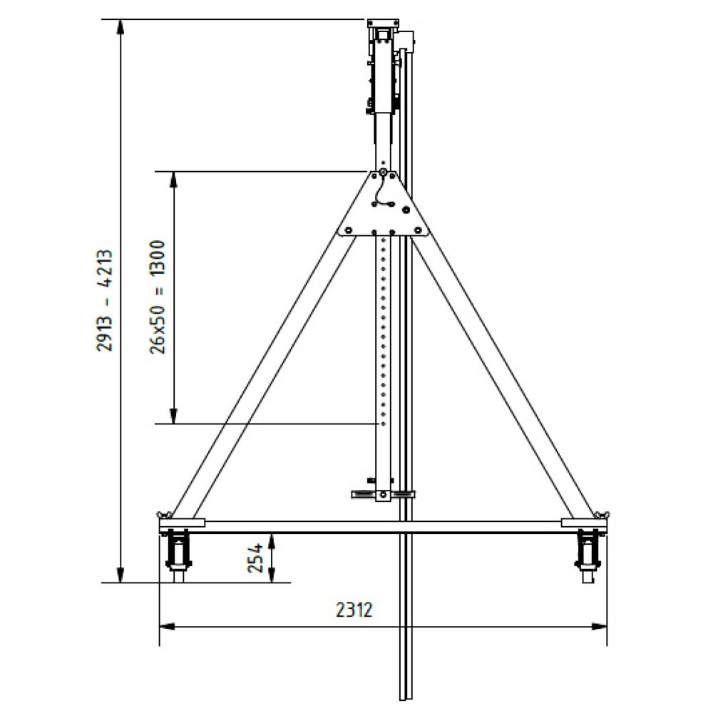 Productafbeelding nr. 4: Aluminium portaalkraan met scheidbare drager, beweegbaar, bevestigingspunt 2.468-3.768 mm, lengte 4.000 mm, laadcapaciteit 1.000 kg