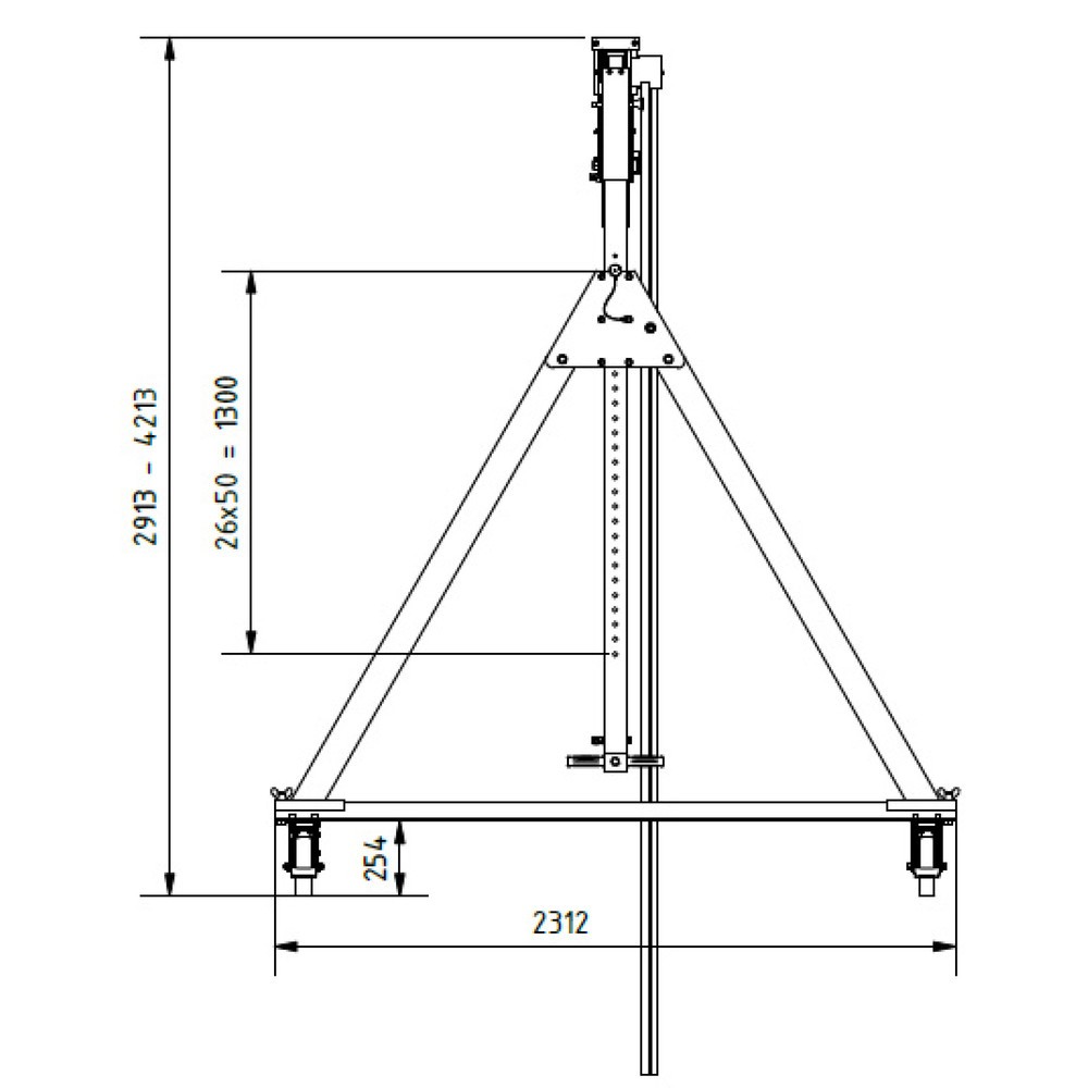 Productafbeelding nr. 4: Aluminium portaalkraan met scheidbare drager, beweegbaar, bevestigingspunt 2.468-3.768 mm, lengte 4.000 mm, laadcapaciteit 1.500 kg