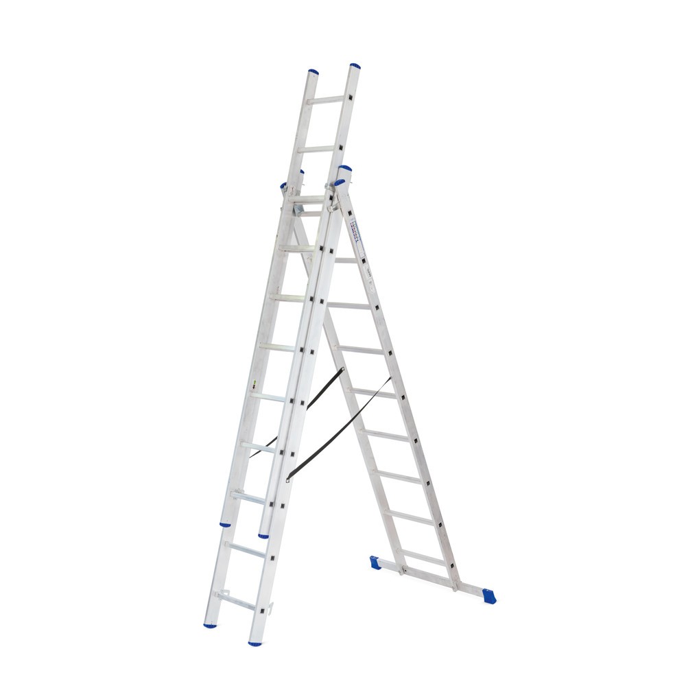 Productafbeelding nr. 1: Aluminium schuifladder BASIC 3-in-1, werkhoogte ladder 6,48 m