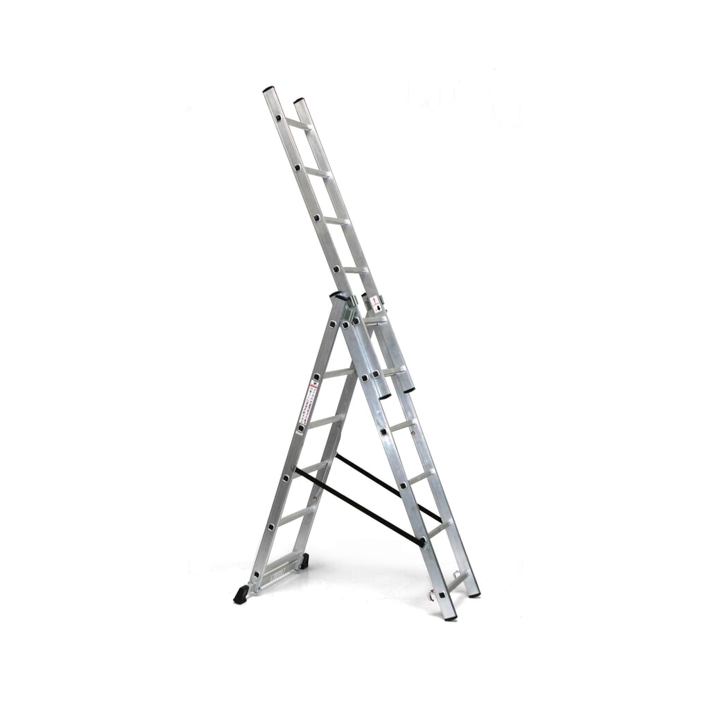 Productafbeelding nr. 1: Aluminium schuifladder BASIC 3-in-1, werkhoogte ladder 4,86 m