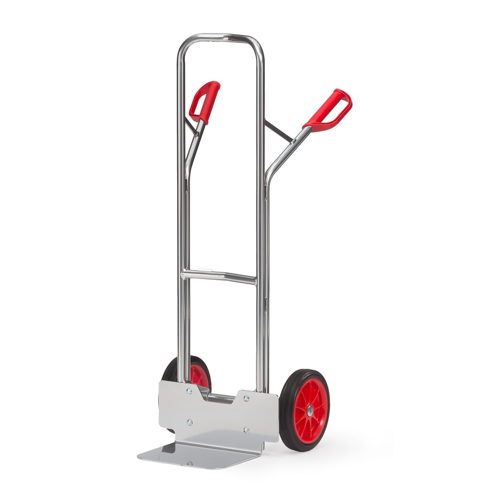 Aluminium steekwagen fetra®, draagvermogen 200 kg, steekplaat bxd 320 x 250 mm, volrubber banden Product afbeelding: Aluminium steekwagen fetra®, draagvermogen 200 kg, steekplaat bxd 320 x 250 mm, volrubber banden