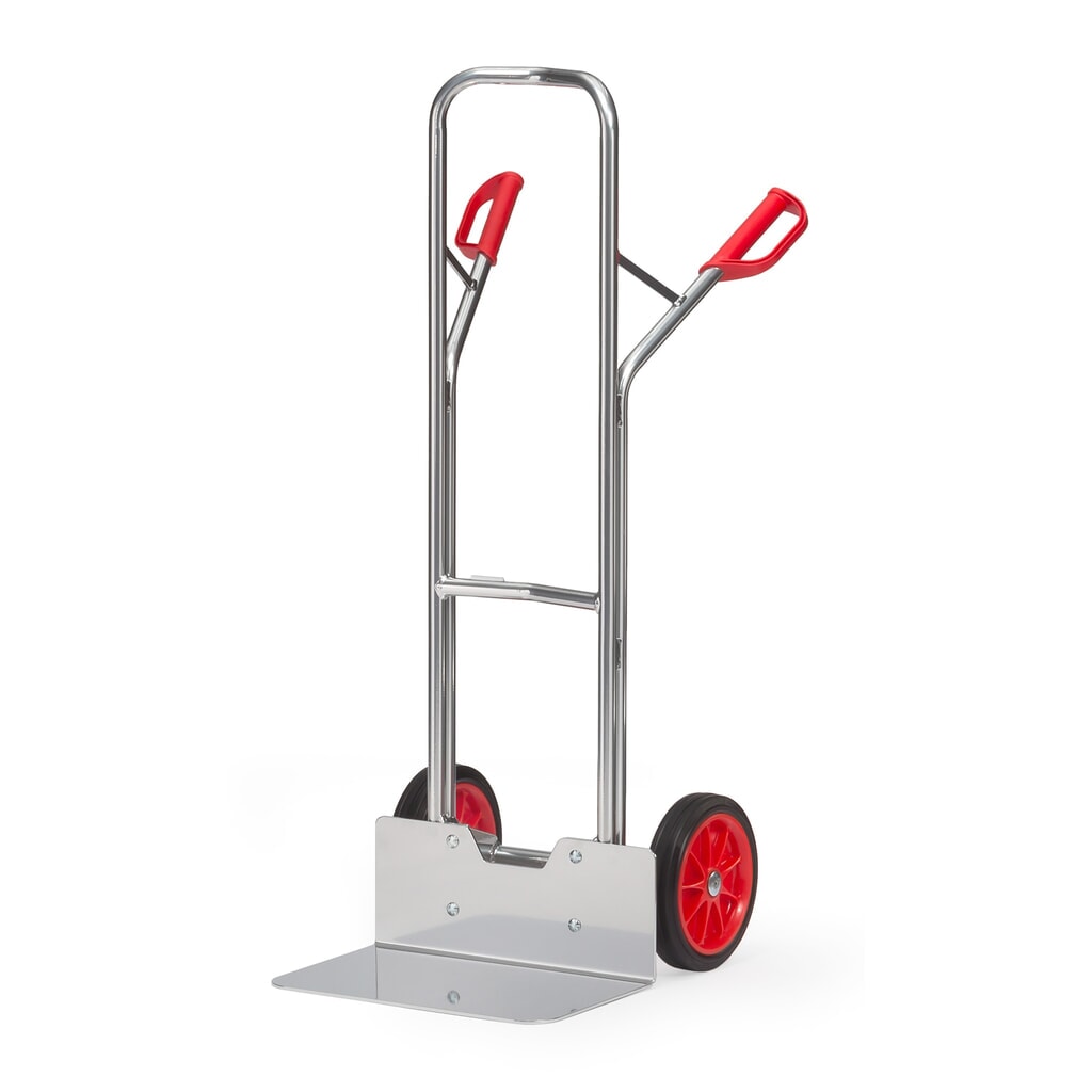 Aluminium steekwagen fetra®, draagvermogen 200 kg, steekplaat bxd 480 x 300 mm, volrubber banden Product afbeelding: Aluminium steekwagen fetra®, draagvermogen 200 kg, steekplaat bxd 480 x 300 mm, volrubber banden
