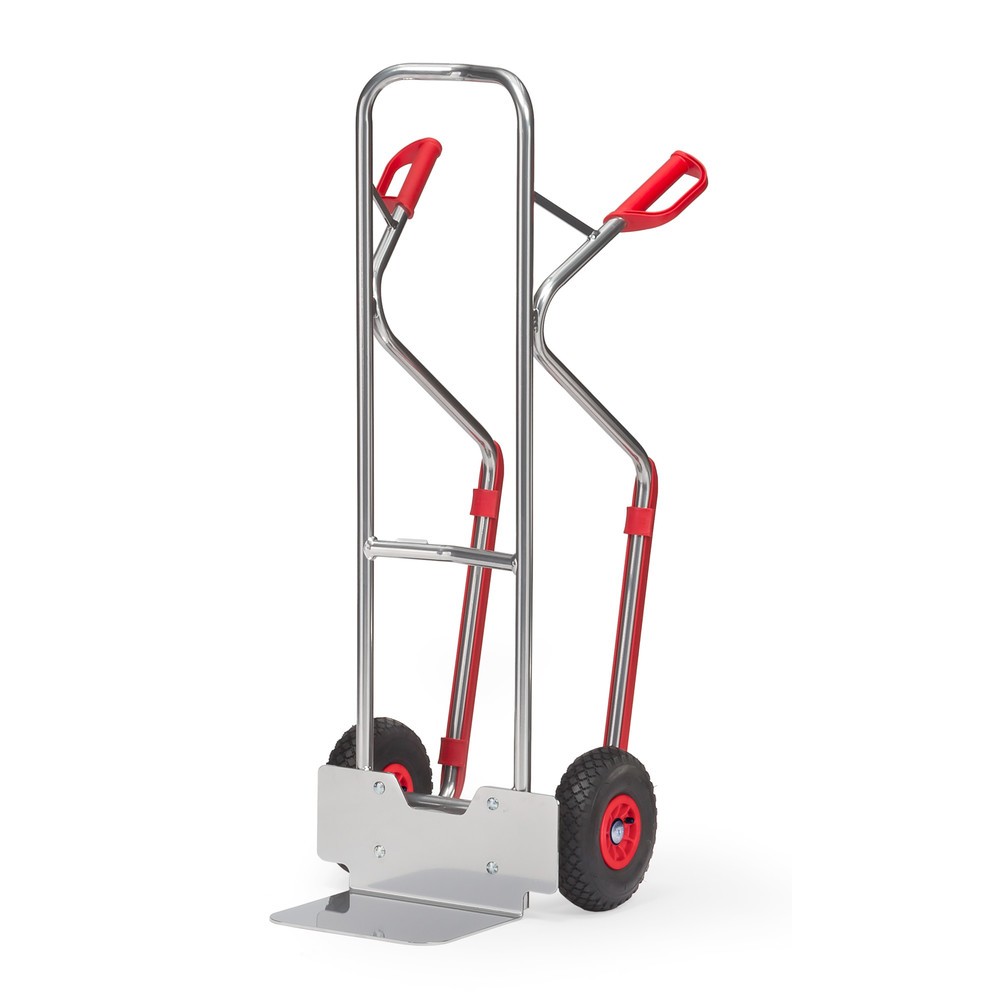 Product afbeelding: Aluminium steekwagen fetra®, draagvermogen 200 kg, steekplaat bxd 320 x 250 mm, met glijvlakken, luchtbanden