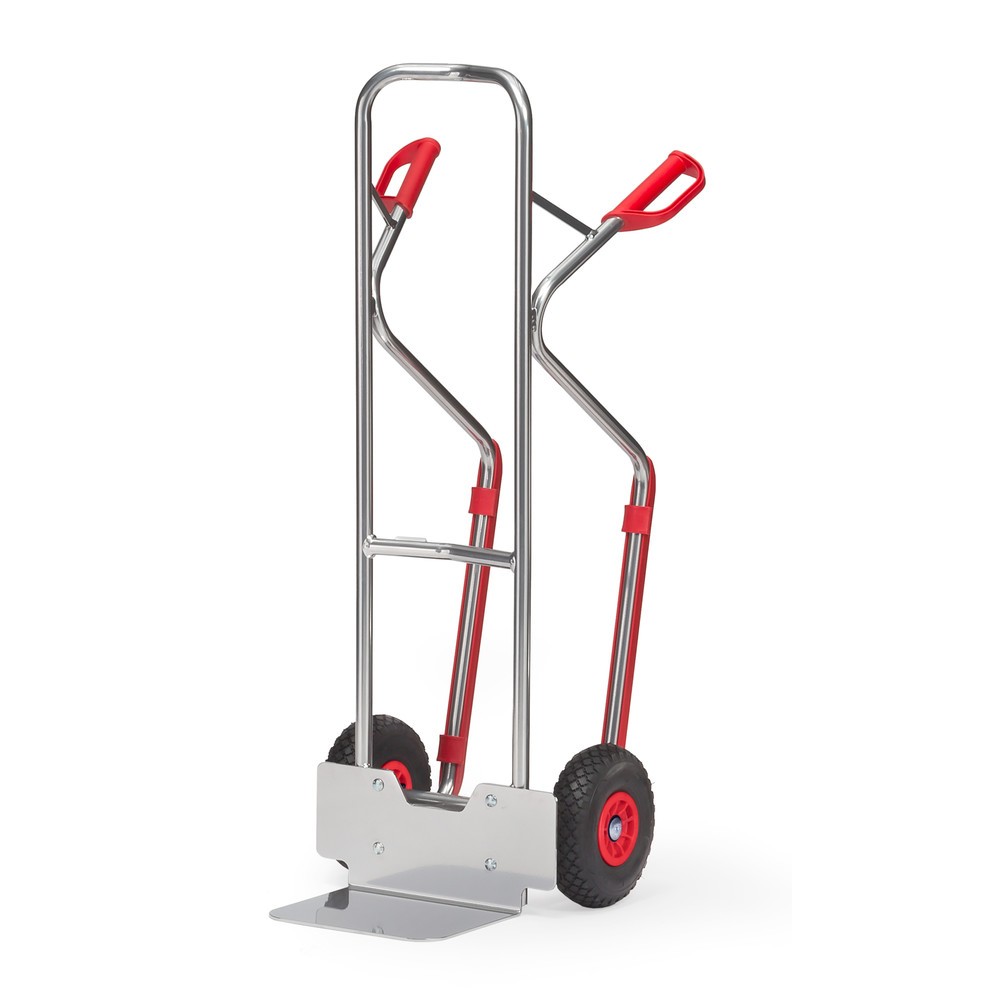 Product afbeelding: Aluminium steekwagen fetra®, draagvermogen 200 kg, steekplaat bxd 320 x 250 mm, met glijvlakken, PU-banden