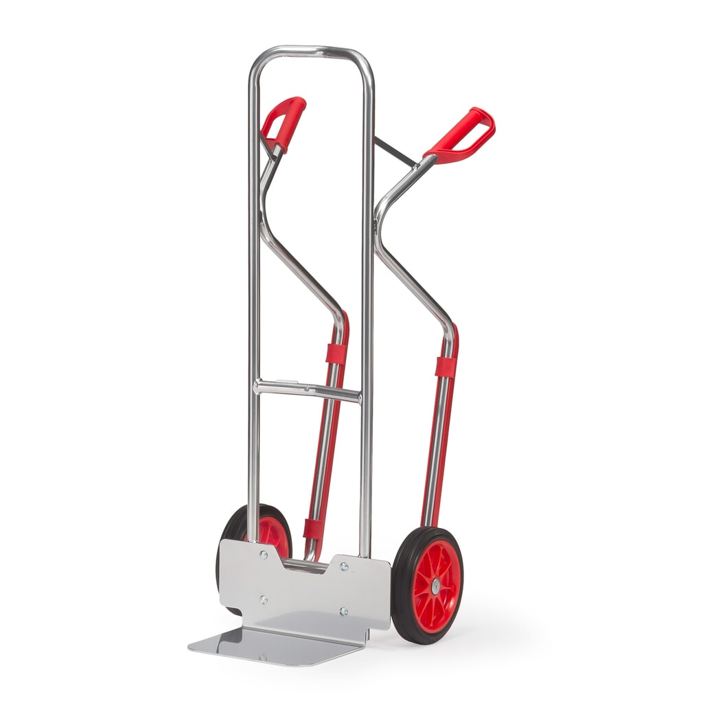 Product afbeelding: Aluminium steekwagen fetra®, draagvermogen 200 kg, steekplaat bxd 320 x 250 mm, met glijvlakken, volrubber banden