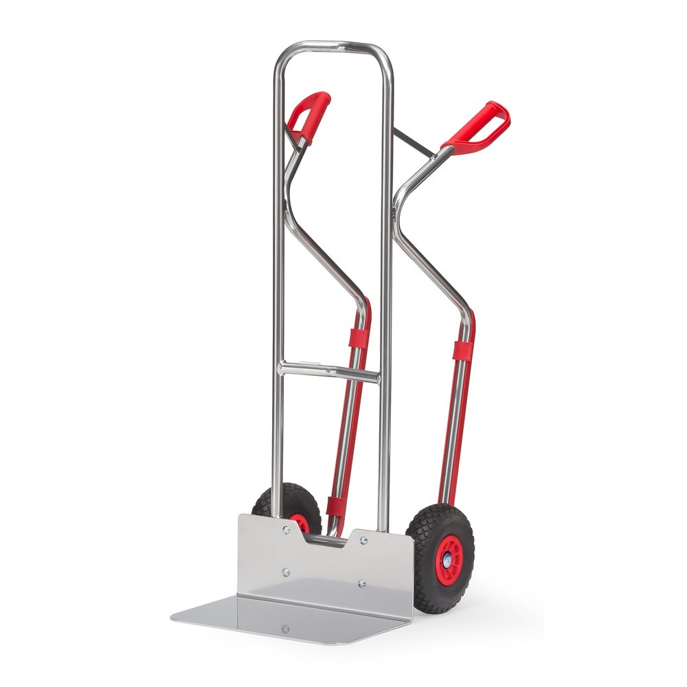 Product afbeelding: Aluminium steekwagen fetra®, draagvermogen 200 kg, steekplaat bxd 480 x 300 mm, met glijvlakken, PU-banden