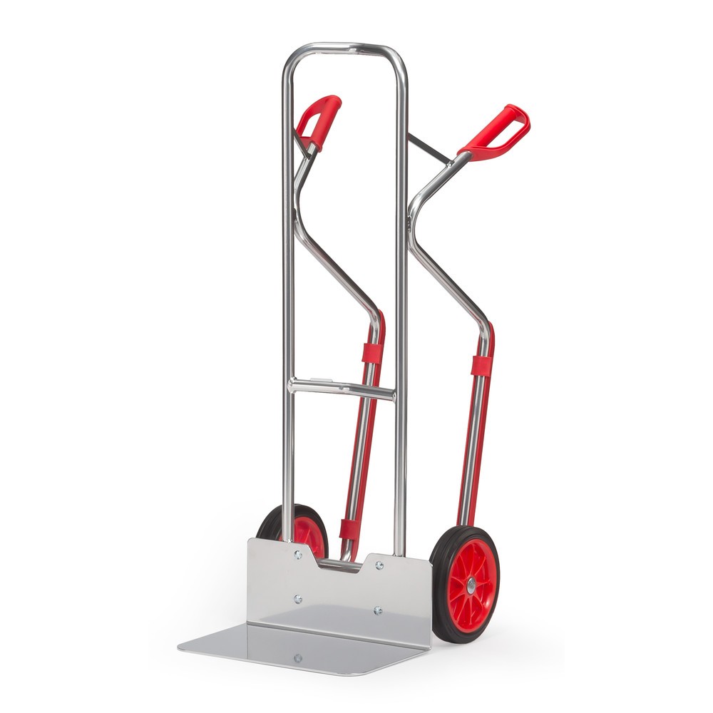 Product afbeelding: Aluminium steekwagen fetra®, draagvermogen 200 kg, steekplaat bxd 480 x 300 mm, met glijvlakken, volrubber banden