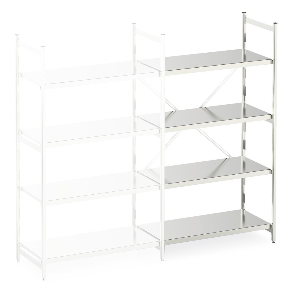 Product afbeelding: Aluminium plank met gesloten planken aanbouwveld opbergruimte 600 kg, HxBxD 1600 x 775 x 600 mm