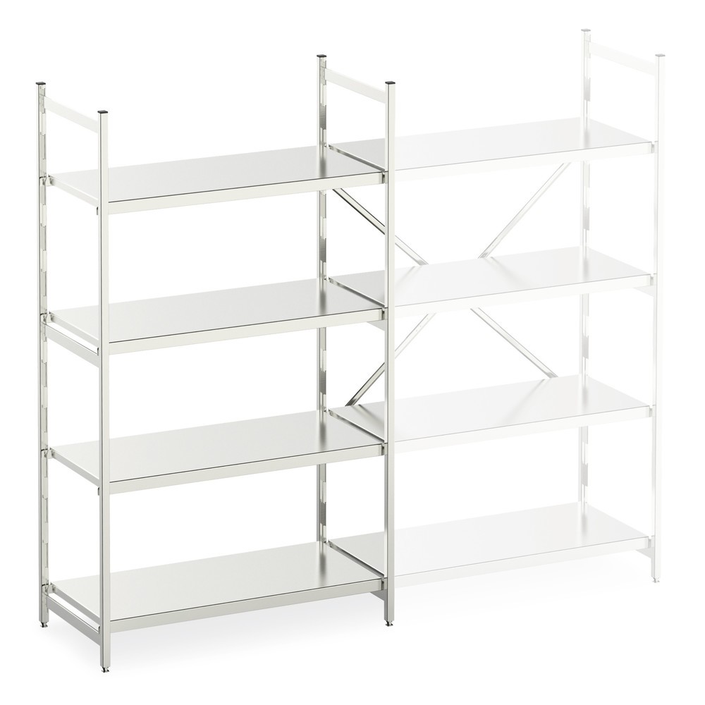 Product afbeelding: Aluminium plank met gesloten legborden, basisveld, vaklast vlak 600 kg, HxBxD 1.600 x 1.000 x 500 mm