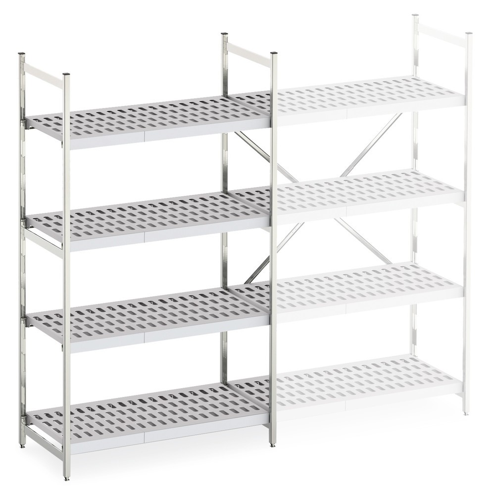 Product afbeelding: Aluminium plank met kunststof roosterplanken, basisveld, vaklast 600 kg, HxBxD 1.600 x 800 x 500 mm