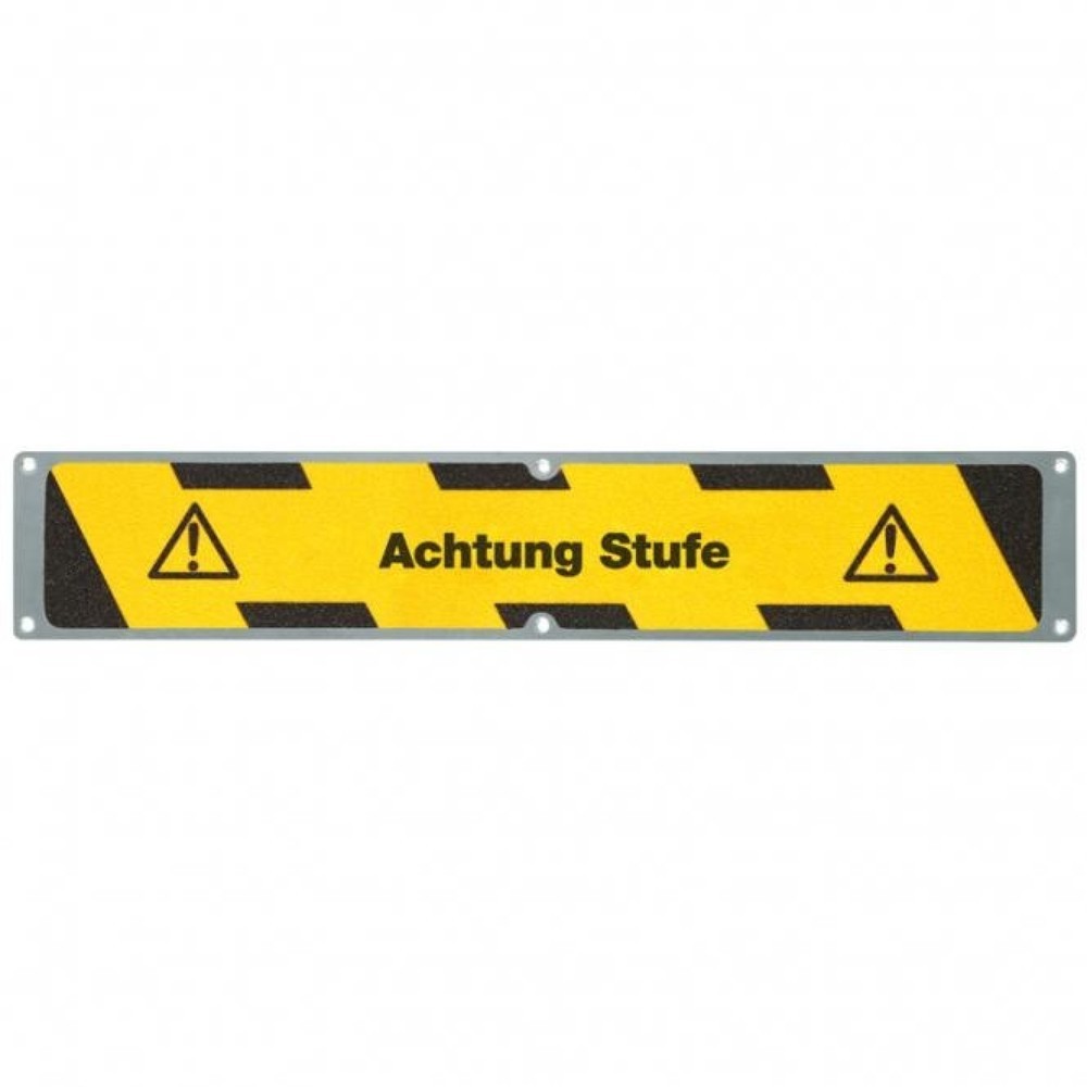 Product afbeelding: Antislipplaat “Opgelet trede”, lxb 635 x 114 mm