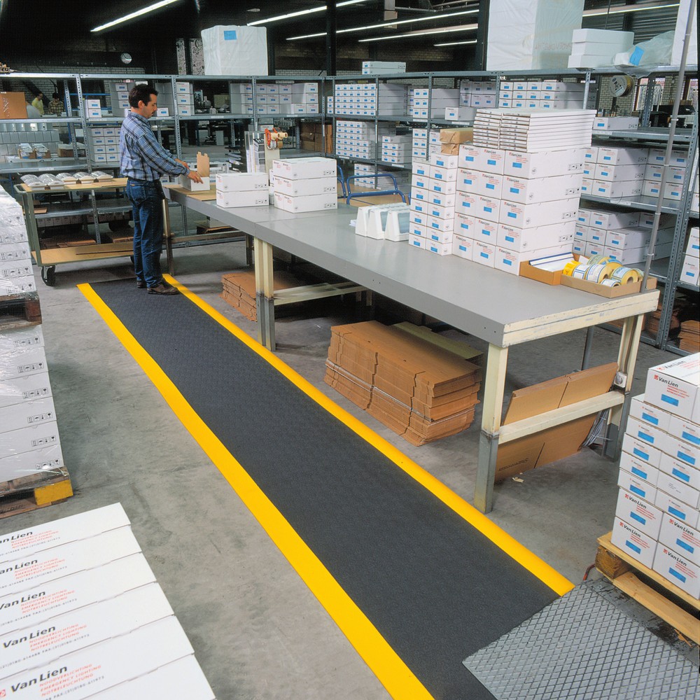 Productafbeelding nr. 3: Antivermoeidheidsmat, getextureerd oppervlak, bxd 600 x 910 mm, zwart/geel