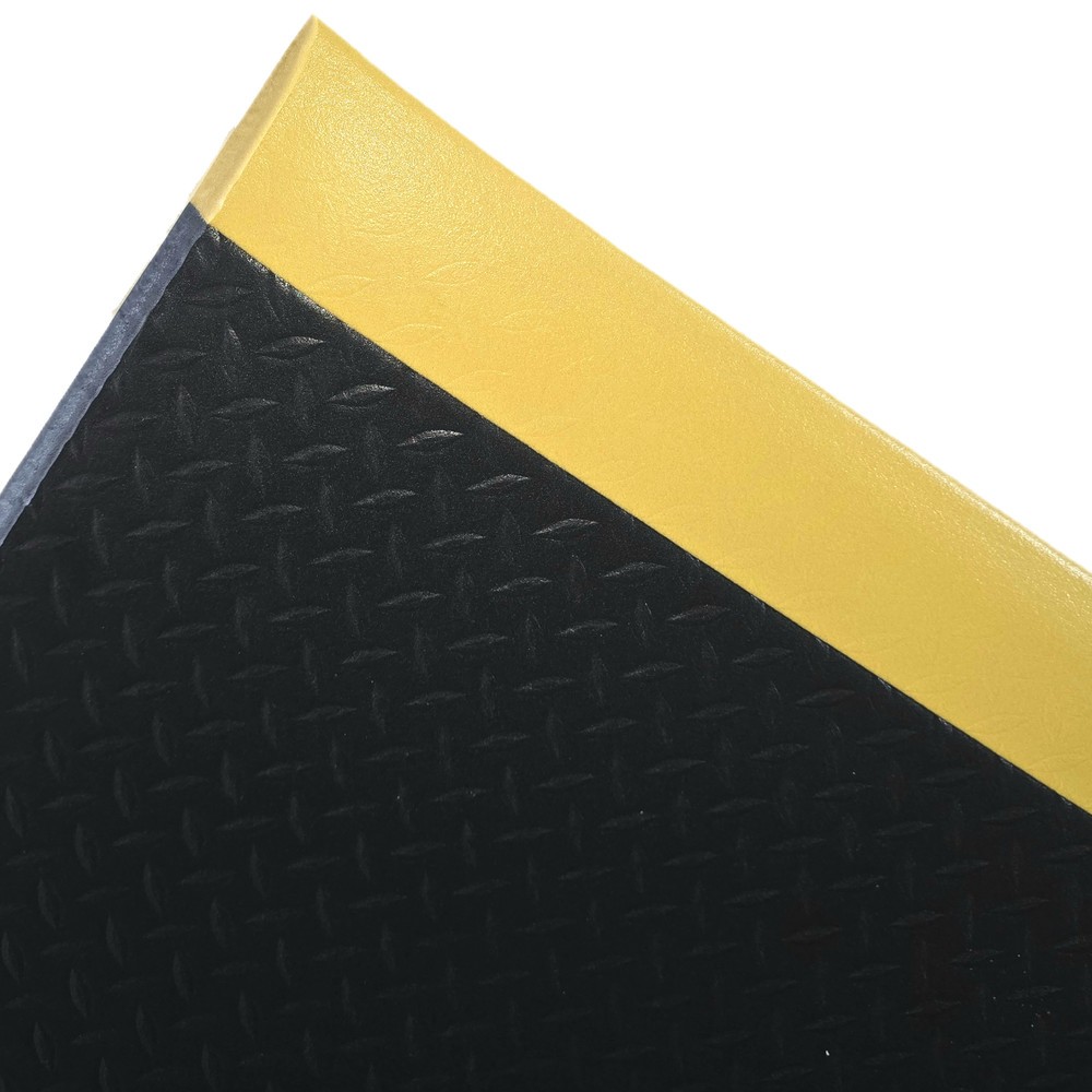 Product afbeelding: Steinbock® Anti-Ermüdungsmatte ErgoSoft, Rautenmuster, 2-lagig, BxL 600 x 1.500 mm, schwarz/gelb