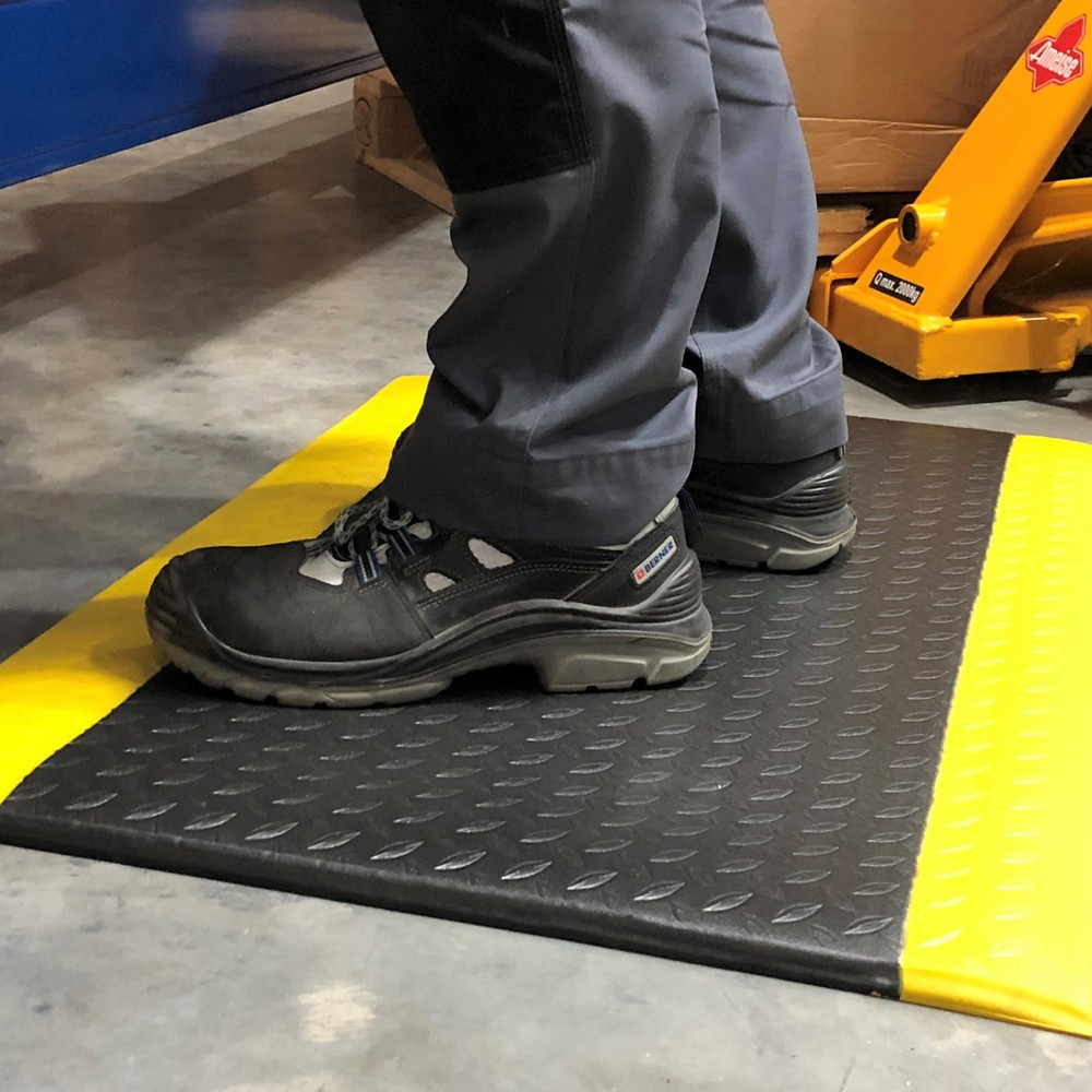 Productafbeelding nr. 3: Steinbock® Anti-Ermüdungsmatte ErgoSoft, Rautenmuster, 2-lagig, BxL 600 x 1.500 mm, schwarz/gelb