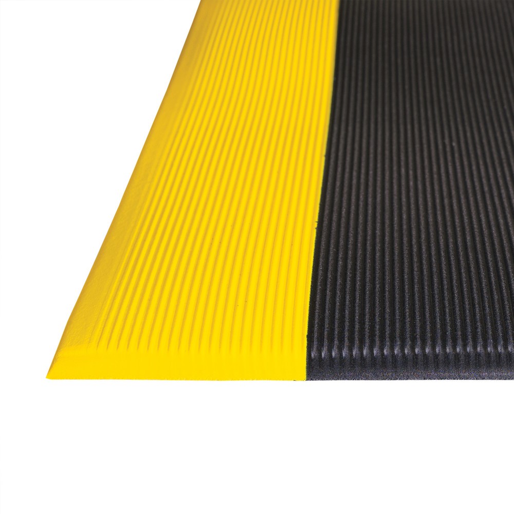 Productafbeelding nr. 2: Antivermoeidheidsmat, PVC/vinylschuim, gegroefd, str.m x 600 mm, zwart/geel