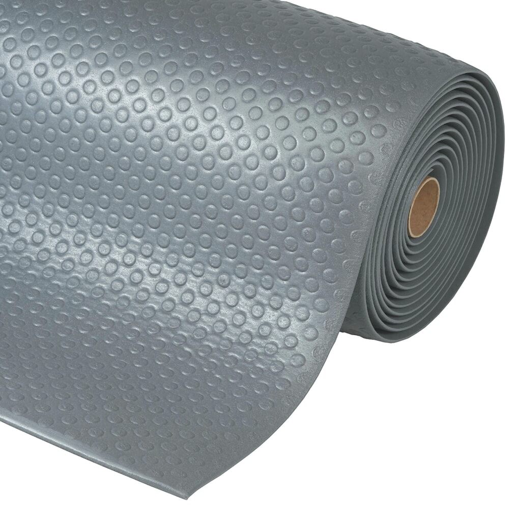 Antivermoeidheidsmat, PVC/vinylschuim, met noppen, str.m x 600 mm, grijs Product afbeelding: Antivermoeidheidsmat, PVC/vinylschuim, met noppen, str.m x 600 mm, grijs