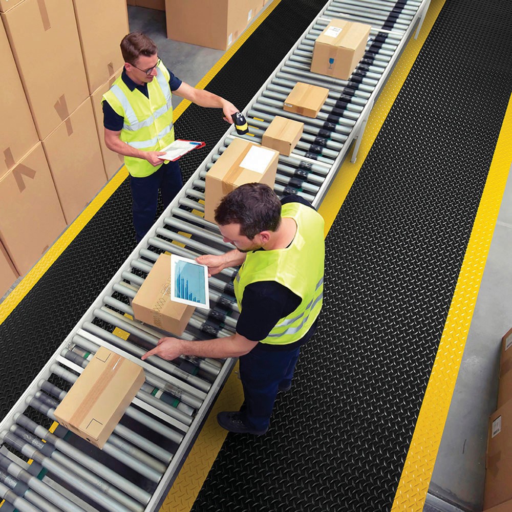 Productafbeelding nr. 2: Antivermoeidheidsmat voor industrie en ambacht, str.m x 910 mm, zwart/geel
