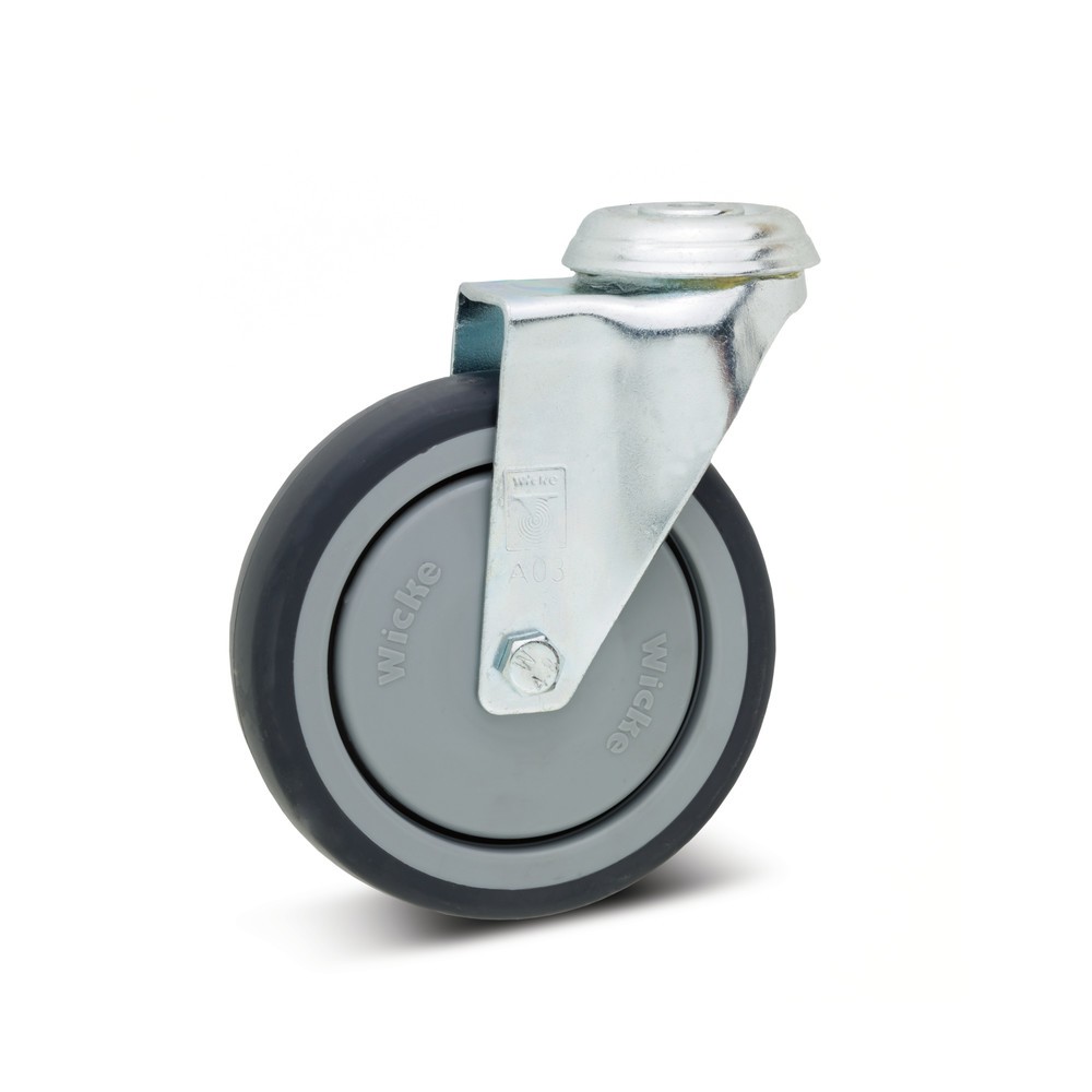 Product afbeelding: Apparaatwiel Wicke TPU, zwenkwiel, glijlager, beschermkap tegen draden, met boutgat, Ø x breedte 100 x 32 mm, cap. 100 kg