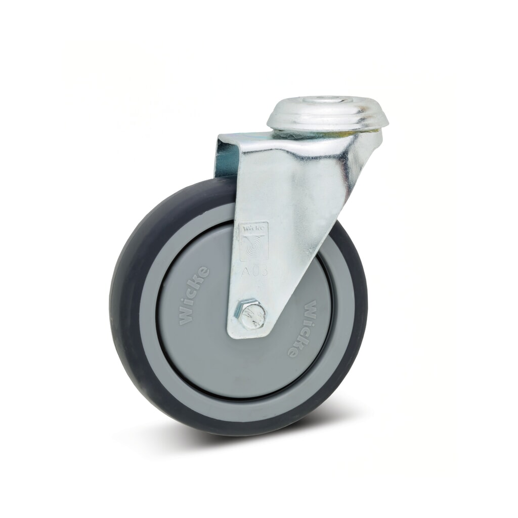 Product afbeelding: Apparaatwiel Wicke TPU, zwenkwiel, kogellager, beschermkap tegen draden, met boutgat, Ø x breedte 75 x 30 mm, cap. 75 kg